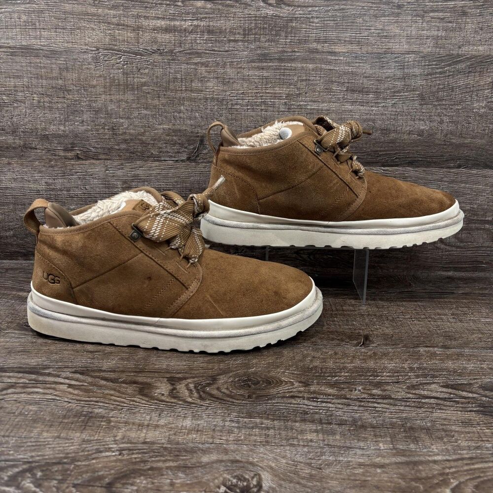 UGG Neumel FT Shoes Men's 13 Brown Chestnut Suede Lined Lace Up Winter